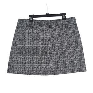 Coral Bay Skort Womens 16P Black White Textured Cotton Stretch Petite Minimalist